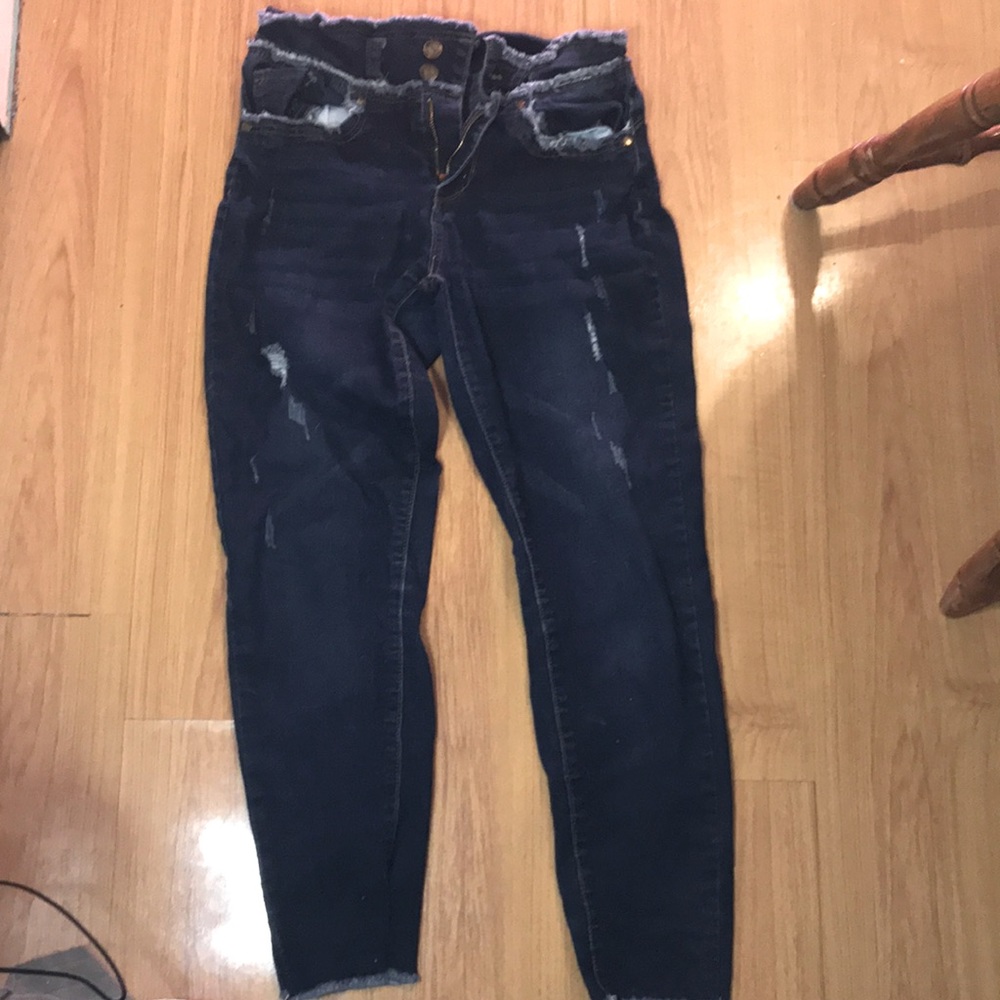 Ripped jeans.